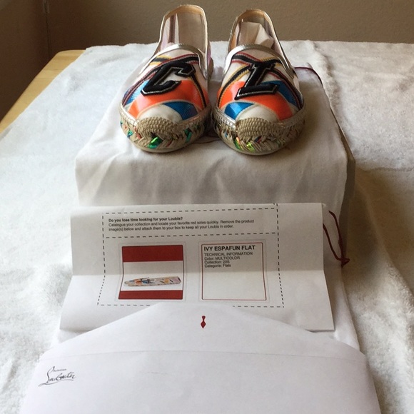 CHRISTIAN LOUBOUTIN IVY ESPAFUN FLATS GORGEOUS🌈🌈 - Picture 8 of 8